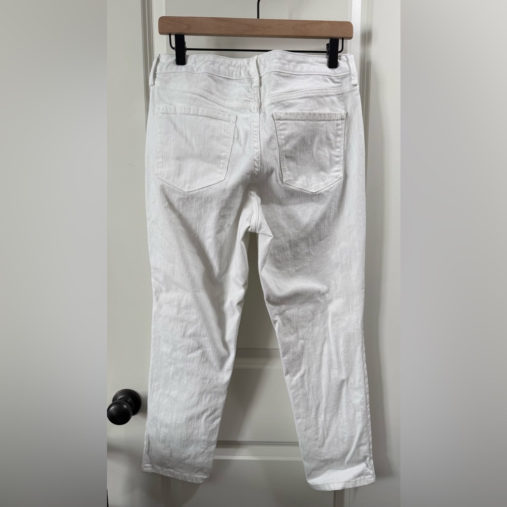 Nine West Gramercy Denim Crop Pants size 8 White Like New - Picture 6 of 9